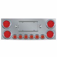 Trux Standard Rear Center Panel w 4" Holes / 2" Holes / 2 License LED Holes (Clear or Red Lens)