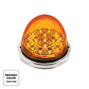 17 LED Watermelon Double Fury Light Flush Mount Kit With Low Profile SS Bezel - Amber & Green LED/Clear Lens