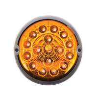 17 LED Watermelon Double Fury Light Flush Mount Kit With Low Profile SS Bezel - Amber & Green LED/Clear Lens