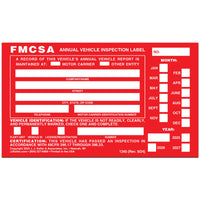 Annual Vehicle Inspection Label - Aluminum w/ Punch Boxes, English, 6" W x 3-1/2" L