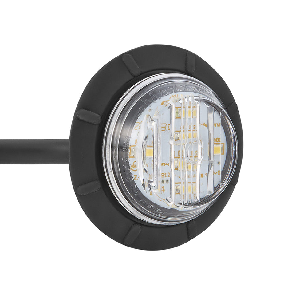 1.25" Round P2/P3/PC2 Clearance Marker Light - Amber, Red or White LEDs (Amber, Red or Clear Lens) - 3/4" Holes Required