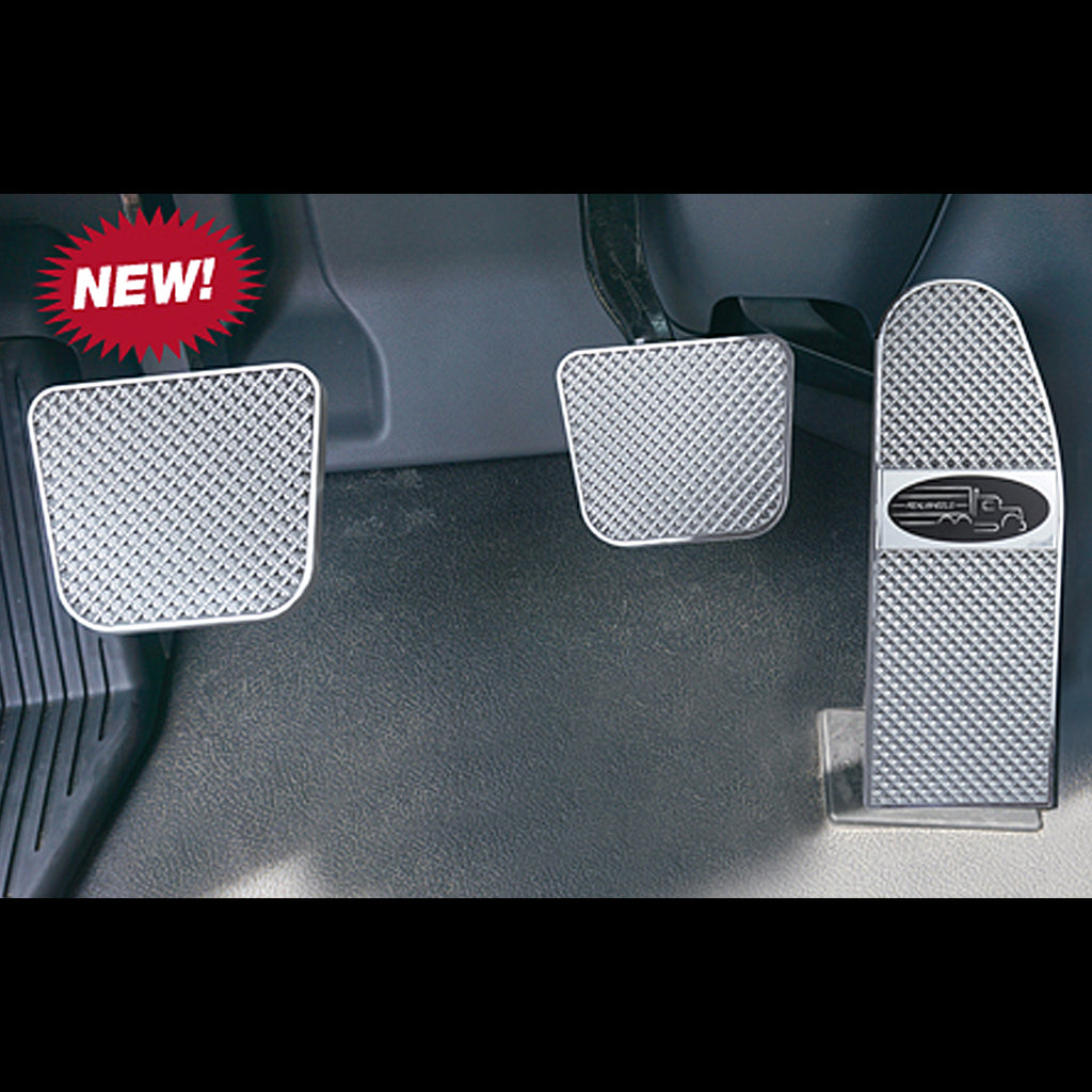 14'+ Peterbilt 567, 579, 587, 589 Pyramid Diamond Series (Fine Cut) Aluminum or Black Billet Pedal Set