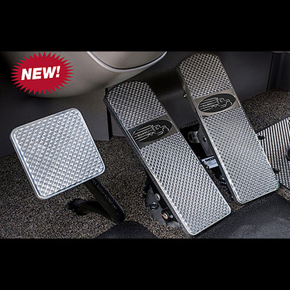85'-93' Peterbilt 367, 379, 386, 388, 389 Pyramid Diamond Series (Fine Cut) Aluminum or Black Billet Pedal Set
