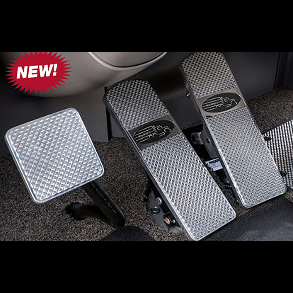 85'-93' Peterbilt 359 Pyramid Diamond Series (Fine Cut) Aluminum or Black Billet Pedal Set