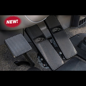85'-93' Peterbilt 367, 379, 386, 388, 389 Pyramid Diamond Series (Fine Cut) Aluminum or Black Billet Pedal Set
