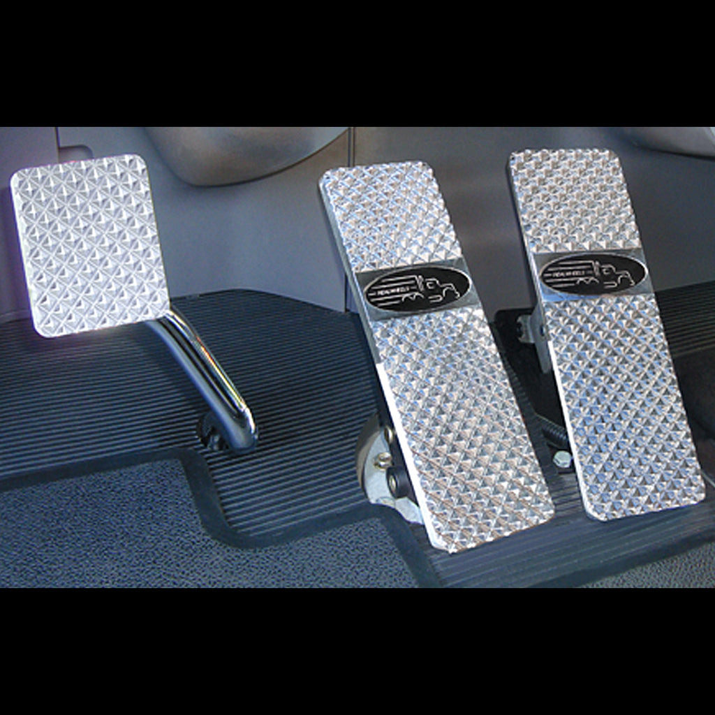 85'-93'+ Peterbilt 359 Pyramid Diamond Series (Crown Cut) Aluminum or Black Billet Pedal Set