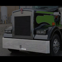 Roadworks - 22" Stainless Steel, Mitered Ends, Blind Mount Bumper w Recessed License Plate Holder