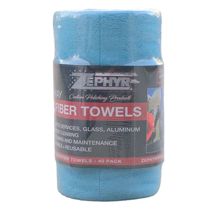 Zephyr Polishes - Tear-Away Super Shine Microfiber Towel Roll (40 ct. per roll)