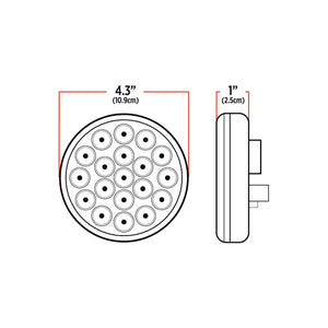 Trux - 4" Stop/Turn/Tail Light - Red LEDs (Red Lens)
