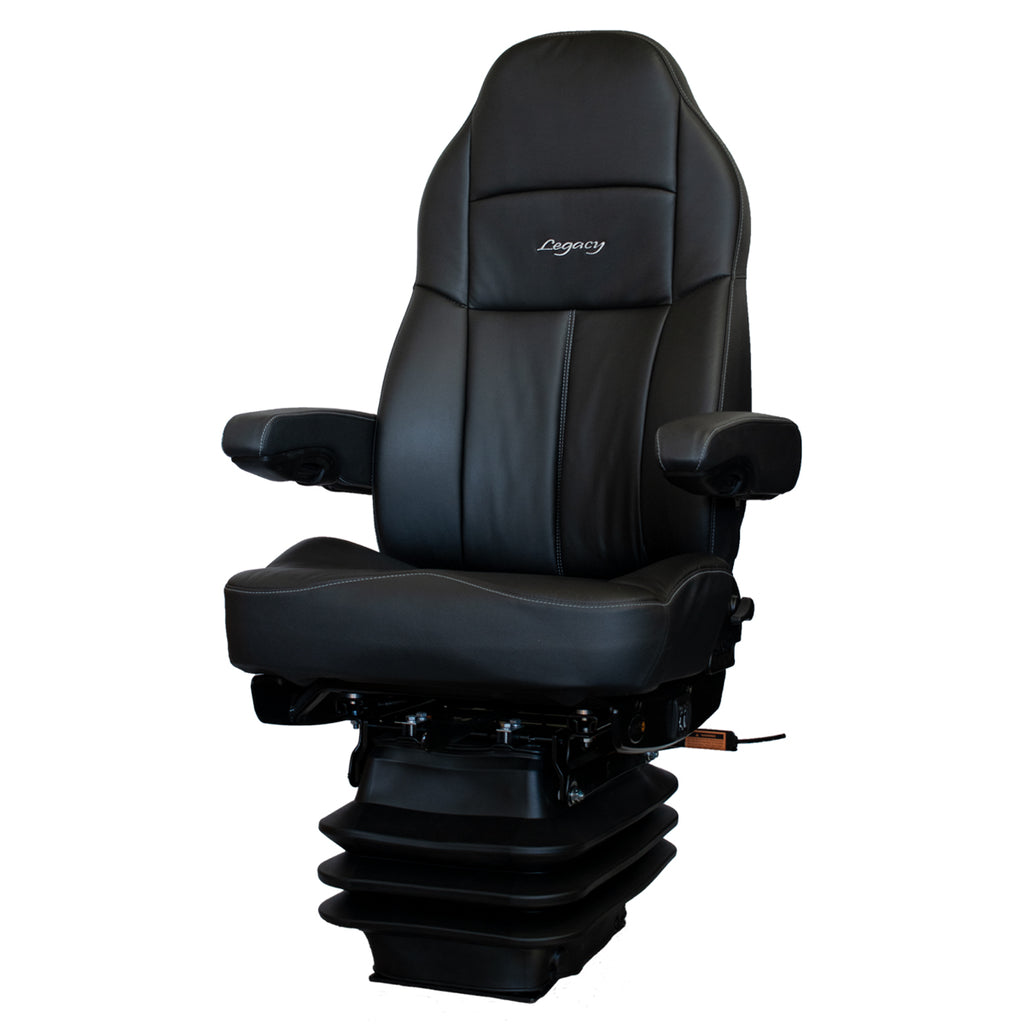 Seats Inc. - Vented Black Leather High Back Legacy® "Silver" Seat