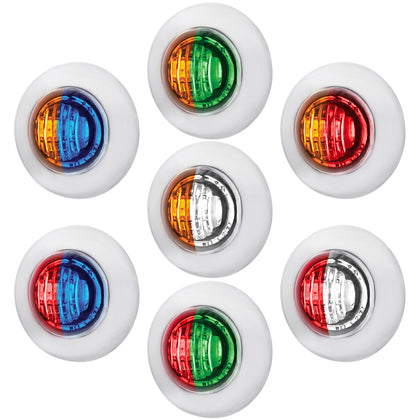 2 LED 3/4" Mini Dual Function Double Fury Light (Clearance/Marker) - Various Colors w Clear Lens