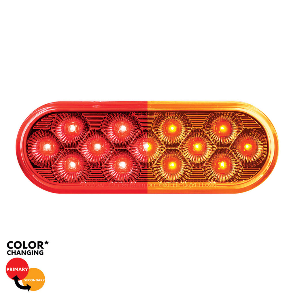 United Pacific - 13 LED 6" Oval Double Fury Light (Turn Signal) - Various Colors w Clear Lens