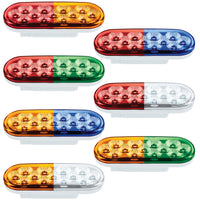 United Pacific - 13 LED 6" Oval Double Fury Light (Turn Signal) - Various Colors w Clear Lens