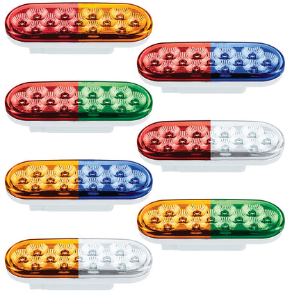 United Pacific - 13 LED 6" Oval Double Fury Light (Turn Signal) - Various Colors w Clear Lens