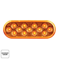 United Pacific - 13 LED 6" Oval Double Fury Light (Turn Signal) - Various Colors w Clear Lens