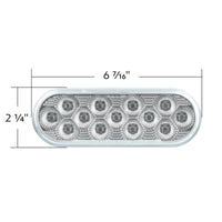 United Pacific - 13 LED 6" Oval Double Fury Light (Turn Signal) - Various Colors w Clear Lens