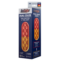 United Pacific - 13 LED 6" Oval Double Fury Light (Turn Signal) - Various Colors w Clear Lens