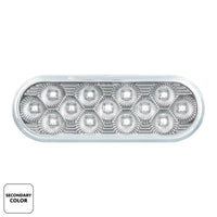 United Pacific - 13 LED 6" Oval Double Fury Light (Turn Signal) - Various Colors w Clear Lens