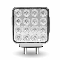 Amber/Red Turn & Marker to Purple Auxiliary Square Reflector Double Face LED Light – Double Post | 38 Diodes | Clear Lens