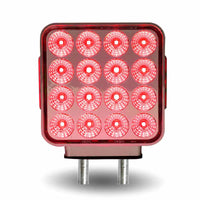 Amber/Red Turn & Marker to Purple Auxiliary Square Reflector Double Face LED Light – Double Post | 38 Diodes | Clear Lens