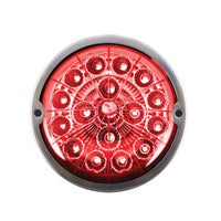 17 LED Watermelon Double Fury Light Flush Mount Kit With Low Profile SS Bezel - Red & Green LED/Clear Lens