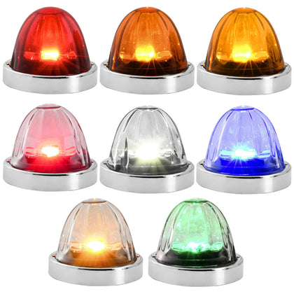 Super Star Watermelon Glass Lens Surface Mount LED Sealed Light with Chrome Bezel (Various Colors)