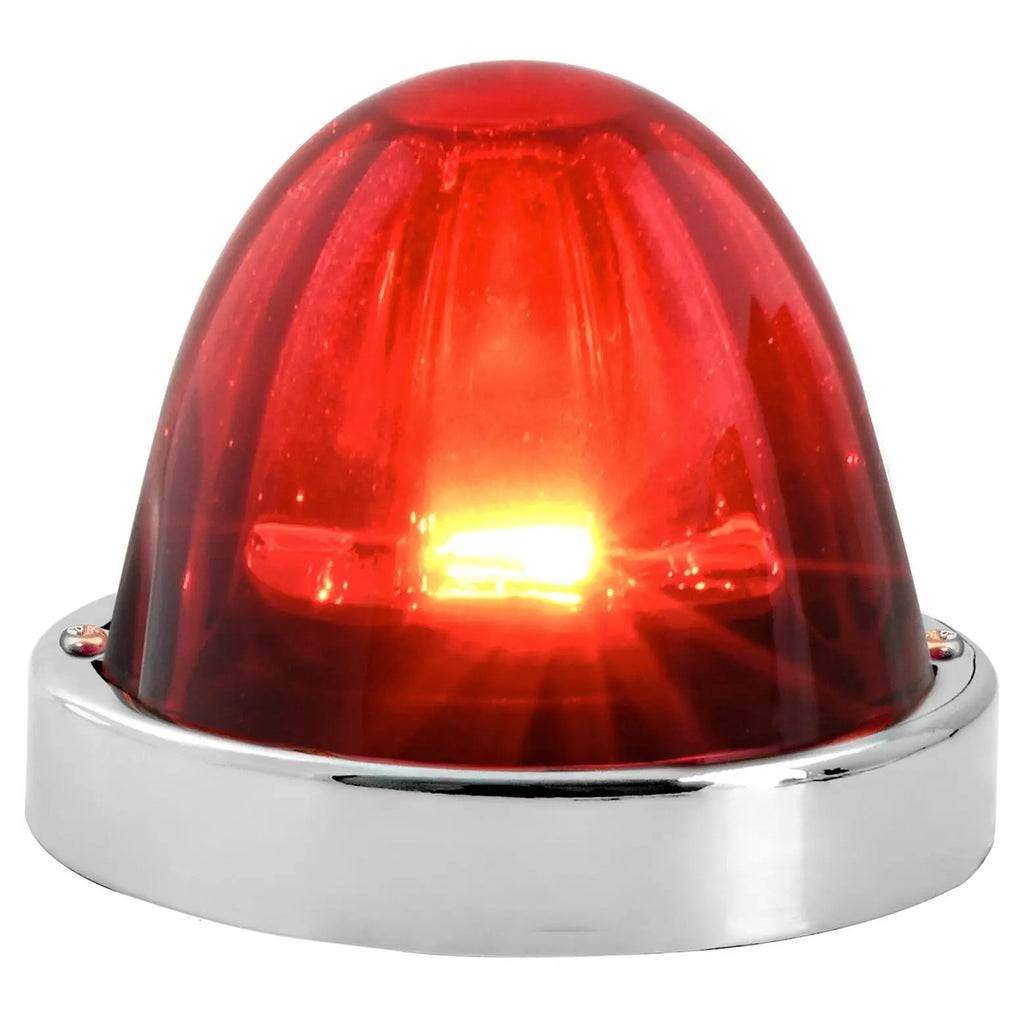 Super Star Watermelon Glass Lens Surface Mount LED Sealed Light with Chrome Bezel (Various Colors)