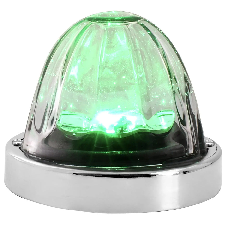 Super Star Watermelon Glass Lens Surface Mount LED Sealed Light with Chrome Bezel (Various Colors)