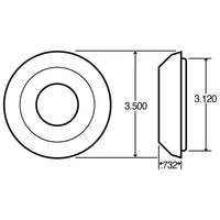 Truck-Lite - 2.5" Open Back, Wide Groove 10 Series Round PVC Grommet (Black)