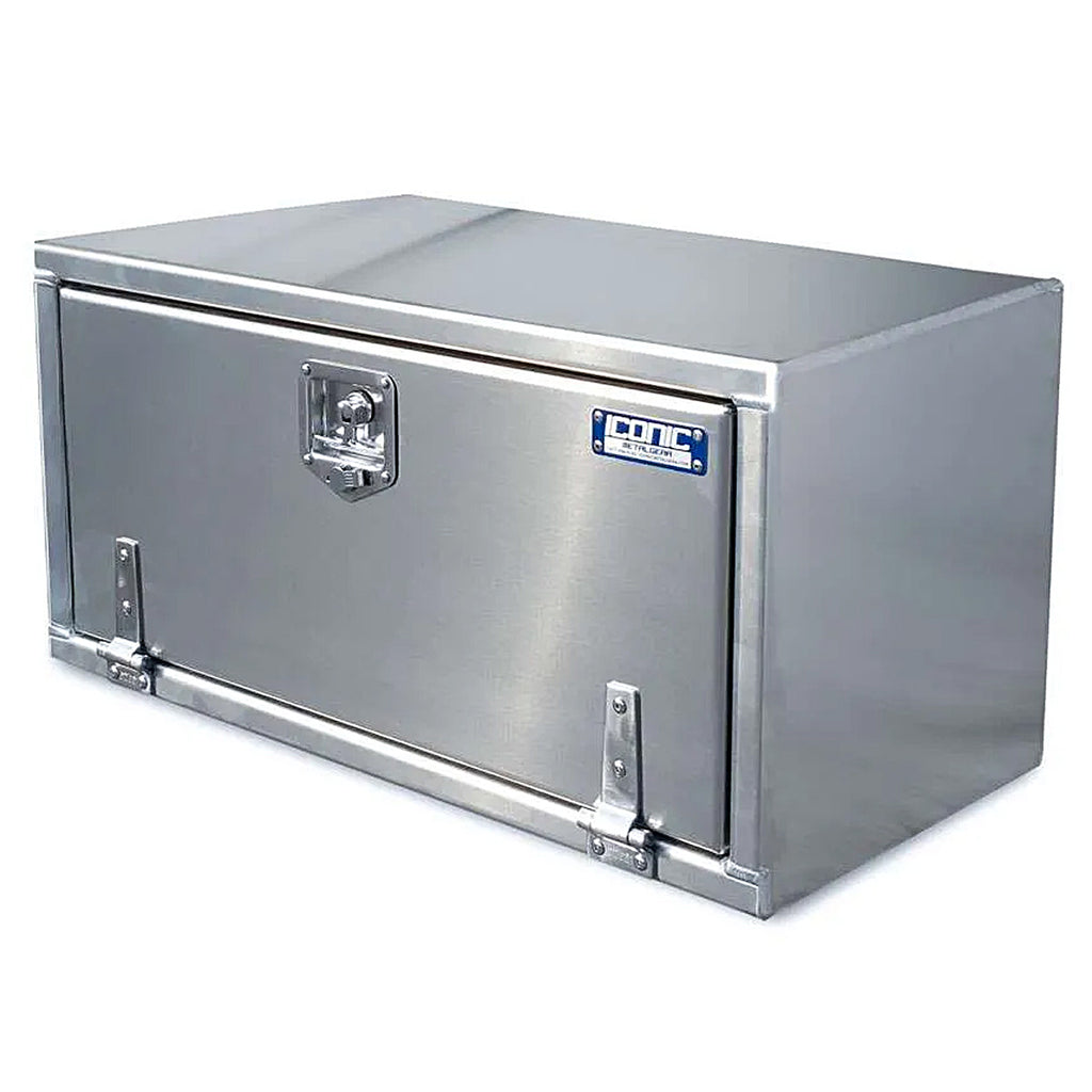 60" x 24" x 24" T-Handle, Single Checker Plate Drop Down Door, Aluminum Underbody Tool Box