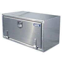 60" x 24" x 24" T-Handle, Single Checker Plate Drop Down Door, Aluminum Underbody Tool Box