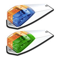 Double Fury 17 LED Light Grakon 5000 Style Square Cab Light (Amber & Blue or Green/Clear Lens)