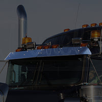 Panelite - 2007+ Kenworth Aerocab, Curved Glass, Stainless Steel Sun Visor