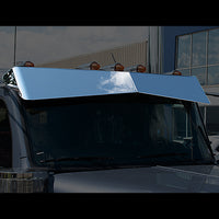 Panelite - Peterbilt 589 Low Roof, Straight Top , Stainless Steel Bowtie Sun Visor