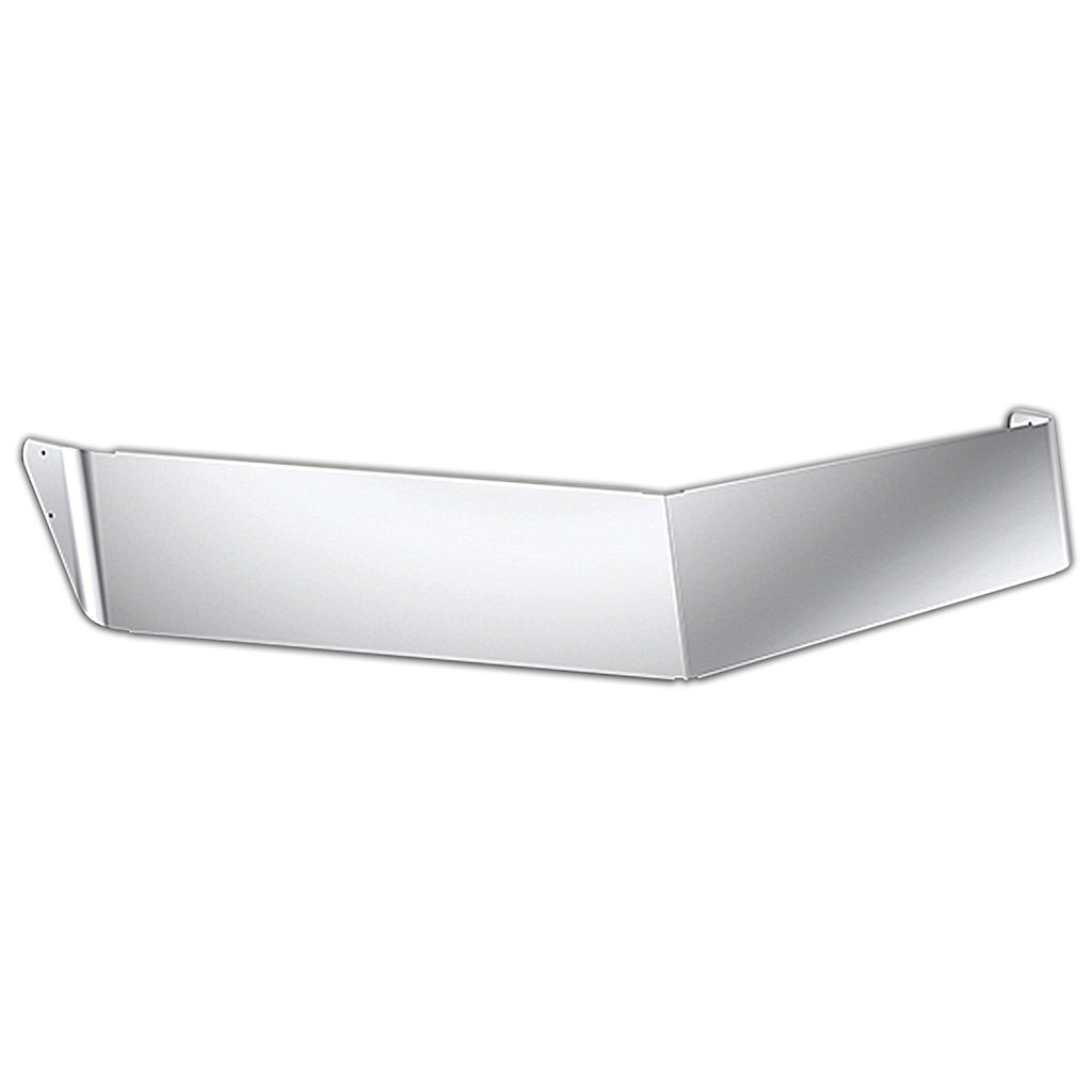 Panelite - Peterbilt 589 Low Roof, V-Bottom 12" Center, 11" End, Stainless Steel Sun Visor