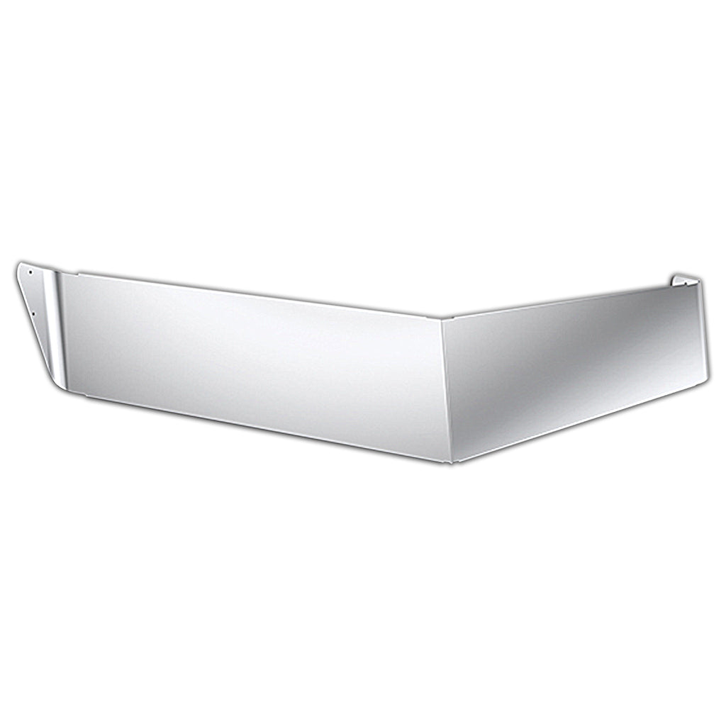 Panelite - Peterbilt 589 Low Roof, V-Bottom 14" Center, 11" Ends Stainless Steel Sun Visor