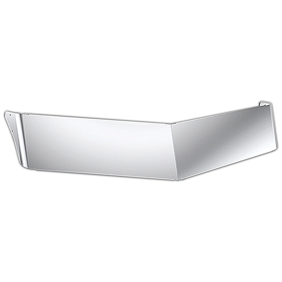 Panelite - Peterbilt 589 Low Roof, V-Bottom, 14" Center, 13" Ends, Stainless Steel Sun Visor