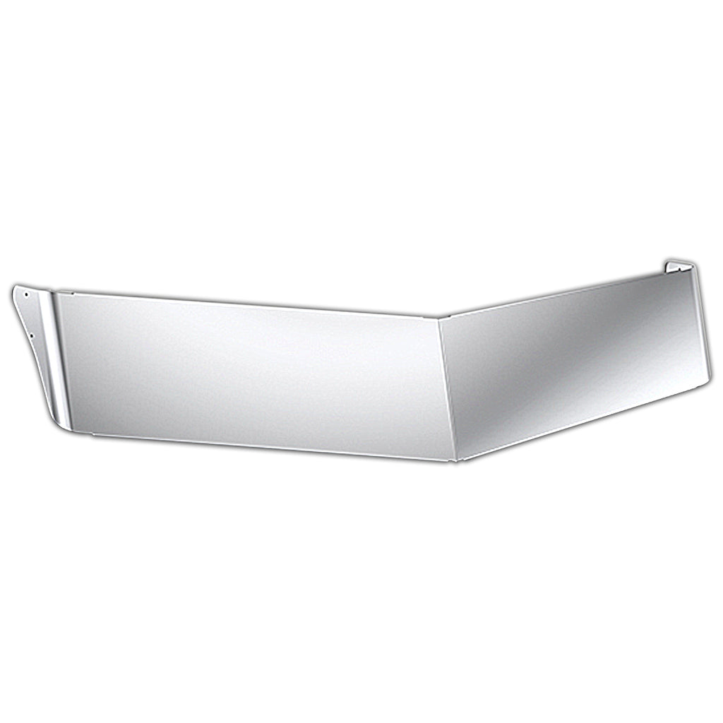 Panelite - Peterbilt 589 Low Roof, V-Bottom, 14" Center, 13" Ends, Stainless Steel Sun Visor