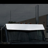 Panelite - Peterbilt 589 Low Roof, V-Bottom, 14" Center, 13" Ends, Stainless Steel Sun Visor