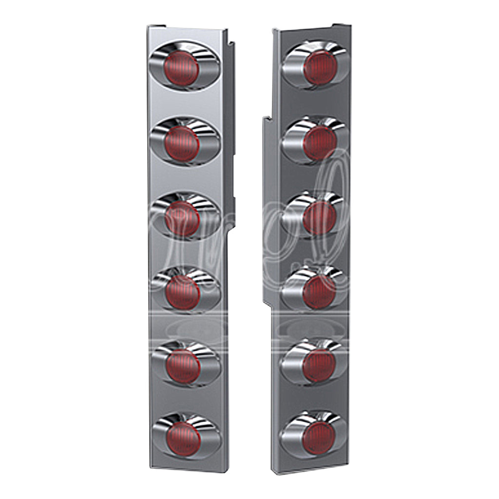 Panelite - 1987+ Peterbilt 378/379/388 or 389 Standard Rear Air Cleaner Light Boxes - Red LEDs (6 x M3 Lights)