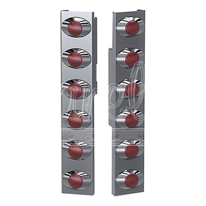 Panelite - 1987+ Peterbilt 378/379/388 or 389 Standard Rear Air Cleaner Light Boxes - Red LEDs (6 x M3 Lights)