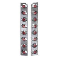 Panelite - 1987-2004 Peterbilt 378/379/388 and 389 Standard Rear Air Cleaner Light Boxes - Red LEDs (8 x M3 Lights)