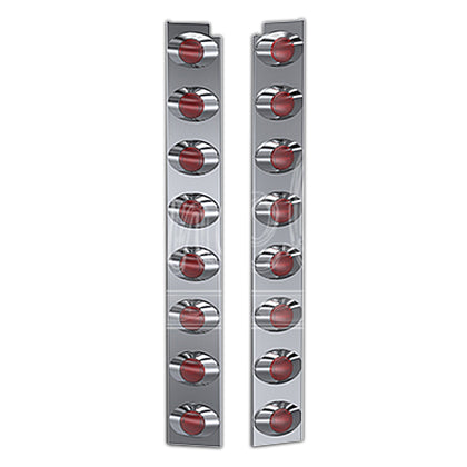 Panelite - 1987-2004 Peterbilt 378/379/388 and 389 Standard Rear Air Cleaner Light Boxes - Red LEDs (8 x M3 Lights)