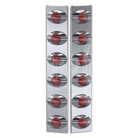 Panelite - 1987+ Peterbilt 379/367/388 and 389 13" Donaldson Standard Rear Air Cleaner Light Boxes - Red LEDs (6 x M3 Lights)