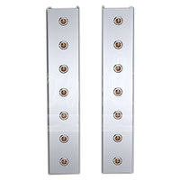 Panelite - 2005-2015 Peterbilt 378, 379, 388 or 389 15" Standard Front Air Cleaner Light Boxes - Amber LEDs (7 x 3/4" Round Lights)