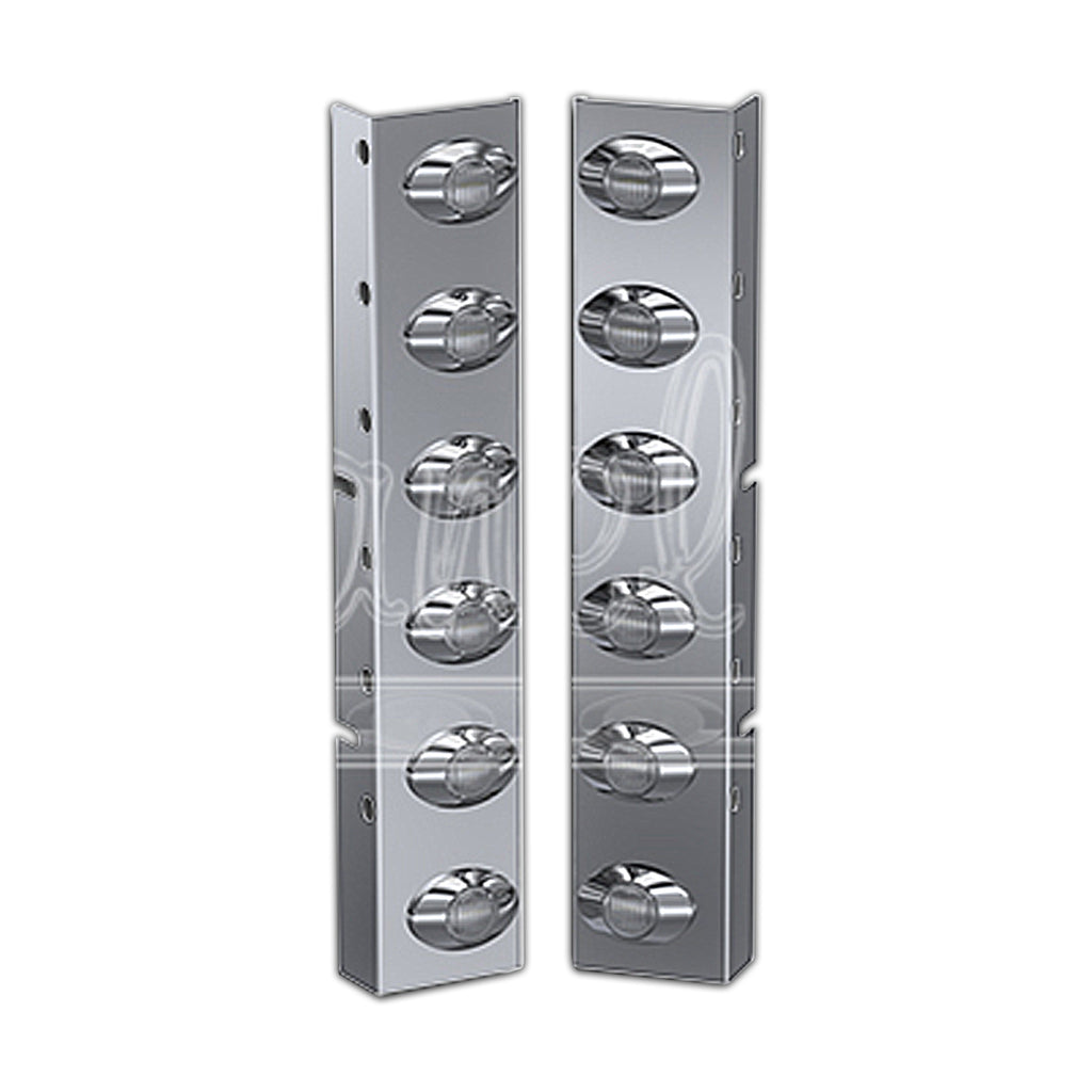 Panelite - 1982+ Kenworth T800 and W900 Standard Rear Air Cleaners Light Boxes - Red LEDs/Clear Lens (6 x M3 Lights)