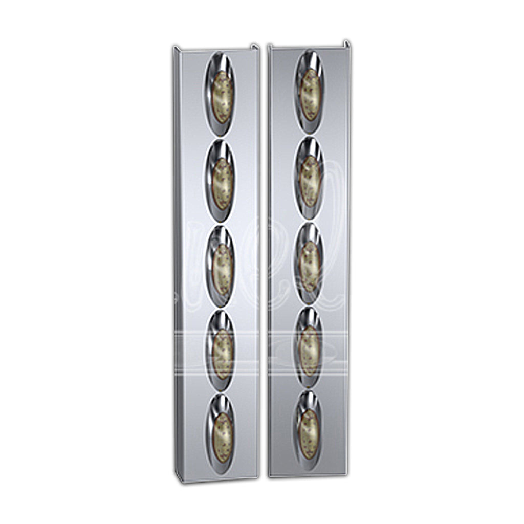 Panelite - 1982+ Kenworth T800 and W900L Standard Air Cleaner Light Boxes - Amber LEDs (5 x M5 Lights)