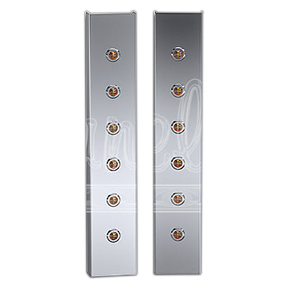 Panelite - 1982+ Kenworth W900L Standard Front Air Cleaner Light Boxes - Amber LEDs (6 x 3/4" Round Lights)