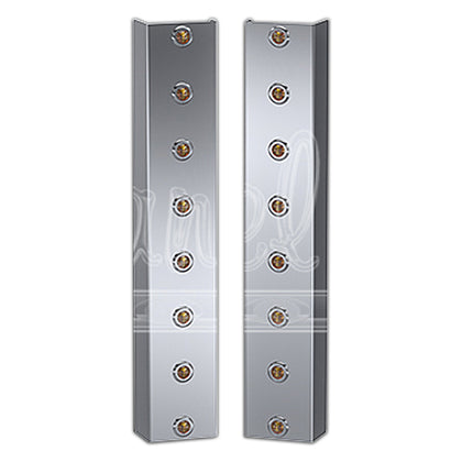 Panelite - Kenworth W900 Premium Front Air Cleaner Light Boxes - Amber LEDs (8 x 3/4" Round Lights)