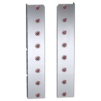 Panelite - Kenworth W900 Premium Rear Air Cleaner Light Boxes - Red LEDs (8 x 3/4" Round Lights)